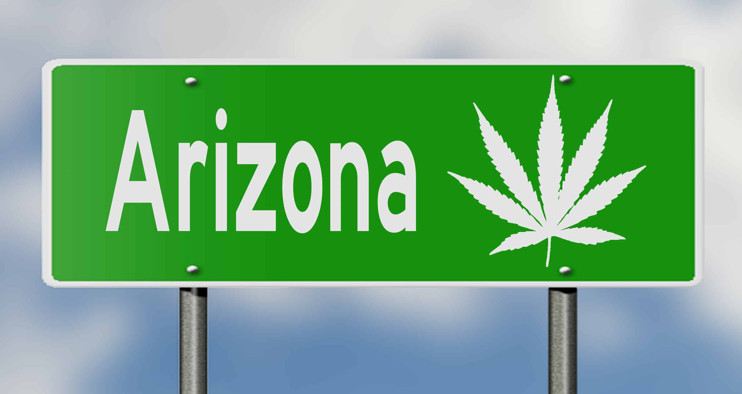 Arizona highway sign with cannabis leaf - Arizona cannabis legalization